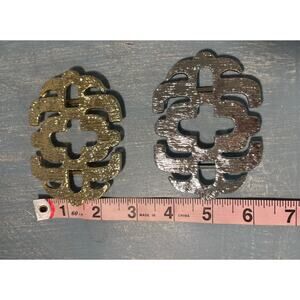 Lot of 2 Vtg St. John Knits Belt Buckles Two-Tone Geometric MNAC 90s SJ Logo